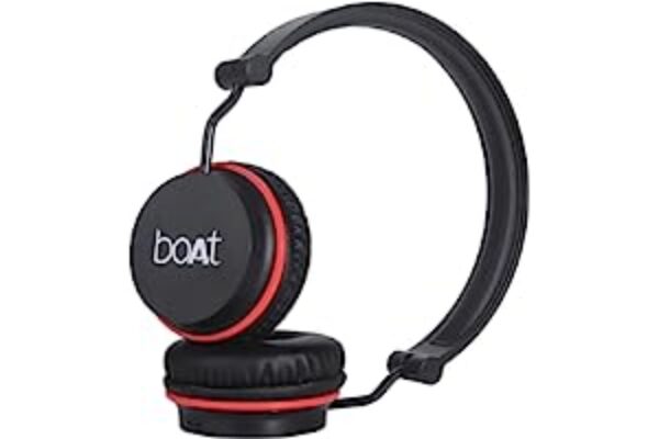 boAt Rockerz 400 Bluetooth On Ear Headphones with Black/Red