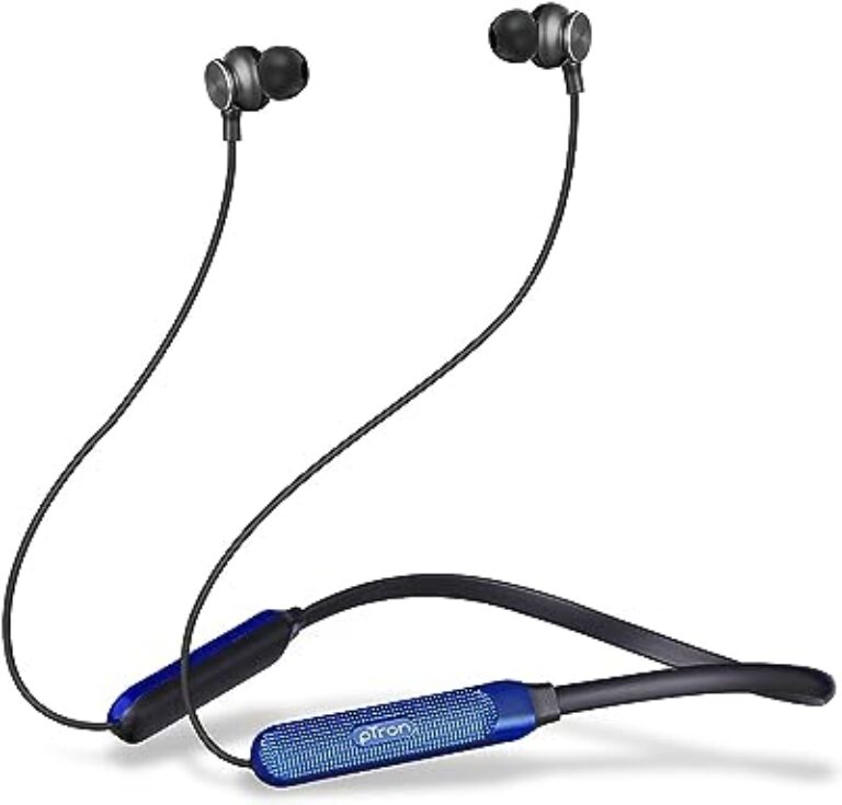 pTron Tangent Duo Bluetooth 5.2 Wireless in-Ear Headphones Black/Blue