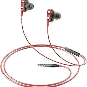 Amazon Basics Dual Driver In-Ear Earphones (Black/Red)