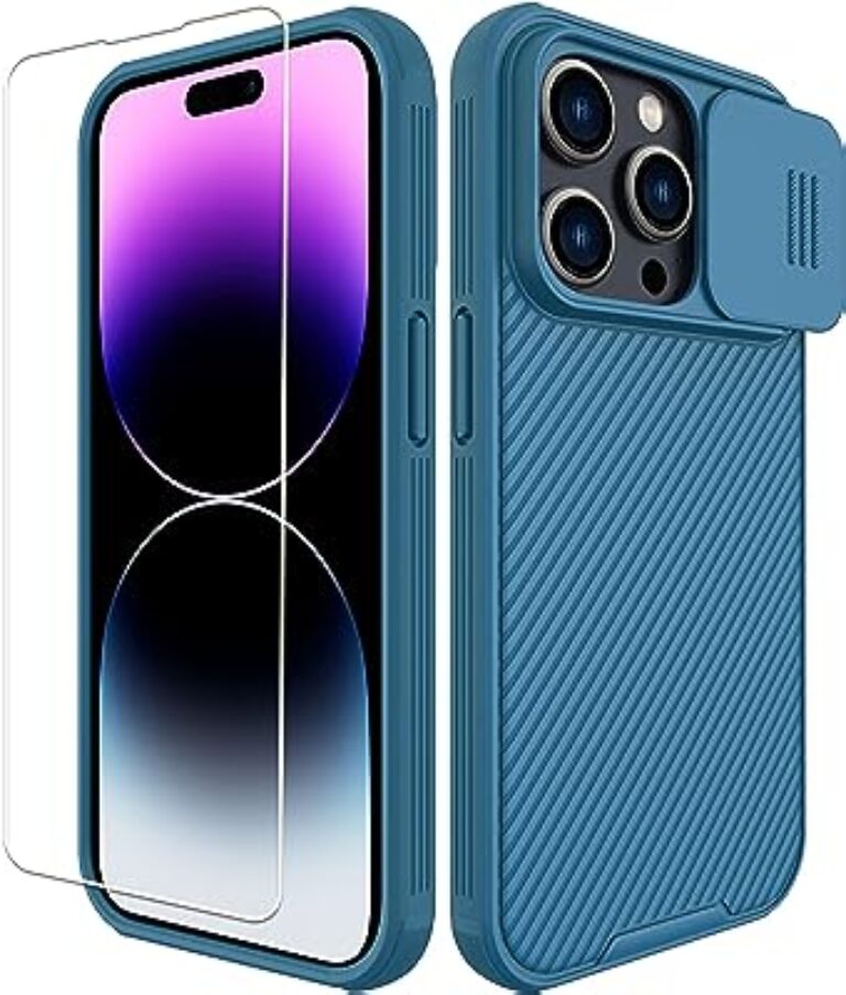 iPhone 14 Pro Max Case with Camera Cover (Blue)