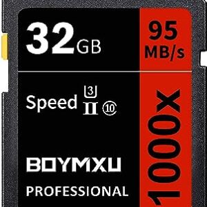 BOYMXU 32GB Memory Card Red/Black