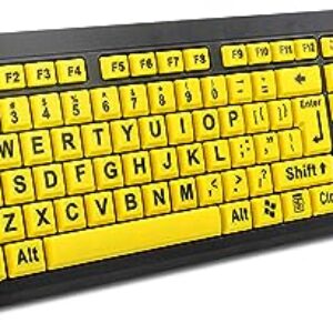 BOOGIIO Large Print USB Keyboard (Yellow+Black)