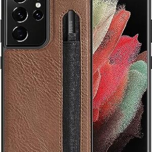 WEFOR Leather Case Samsung Galaxy S21 Ultra Brown