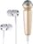 TARKAN HQ Glowing Karaoke Noise Cancelling Microphone with in-Ear Stereo Bass Headphone, 3.5mm Jack [Gold]