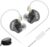 CCA CRA Wired IEM Earphone with Mic, 3.8μ Composite Polymer Diaphragm Driver Zinc Alloy Housing in Ear Monitor Earbuds with 2Pin Detachable Cable (Black)