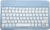 Wireless Bluetooth Keyboard, Universal Smart Rechargeable White Round Soft Keycaps Keyboard for iPad/Microsoft Surface and iOS Android Windows Devices (Micro USB, Blue)