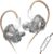 Yinyoo KZ EDX 1DD Wired in Ear Earphone with Mic, In-Ear Headphone Wired with New 10mm Composite Magnetic Dynamic Driver HiFi Headset with Detachable 2 Pin 0.75MM Cable (with Mic, Clear Grey)