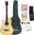 Henrix 38C 38 Inch Left Handed Cutaway Acoustic Guitar with Dual Action Truss Rod, Gigbag, Picks, String Set, Strap, Cloth & Ebook- Natural