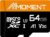 Mmoment 64GB microSDXC Memory Card with SD Adapter A1 UHS-I U3 V30 Full HD 4K Ultra HD