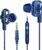 PTron Boom Ultima 4D Dual Driver, in-Ear Gaming Wired Headphones with in-line Mic, Volume Control & Passive Noise Cancelling Boom 3 Earphones – (Dark Blue)