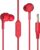 ZEBRONICS Zeb-BRO PRO in Ear Wired Stereo Earphones with Mic, 3.5mm Audio Input Jack, 10mm Drivers, in-Line Mic, 1.2 Metre Cable (Red)