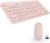 Logitech K380 Wireless Multi Device Bluetooth Keyboard for PC/Mac/Laptop/Smartphone/Tablet with M350 Pebble Bluetooth Wireless and Mouse Set (Rose)
