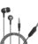 HITAGE Earphones HPB-768 Headphones Earplugs Headset High Definition Sound Deep Extra Bass Wired Earphone with in-line Mic Wide Compatibility Tangle Free Cable (Black)