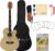 Vault EA20 Guitar Kit with Learn to Play Ebook, Bag, Strings, Straps, Picks, String winder & Polishing Cloth – 40 inch Cutaway Acoustic Guitar Natural