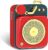 Muzen Mini Button Portable Wireless Bluetooth Speaker Red Color with Vintage Old Fashioned Classic Style Design for Home, Office, Kitchen, Party, Travel